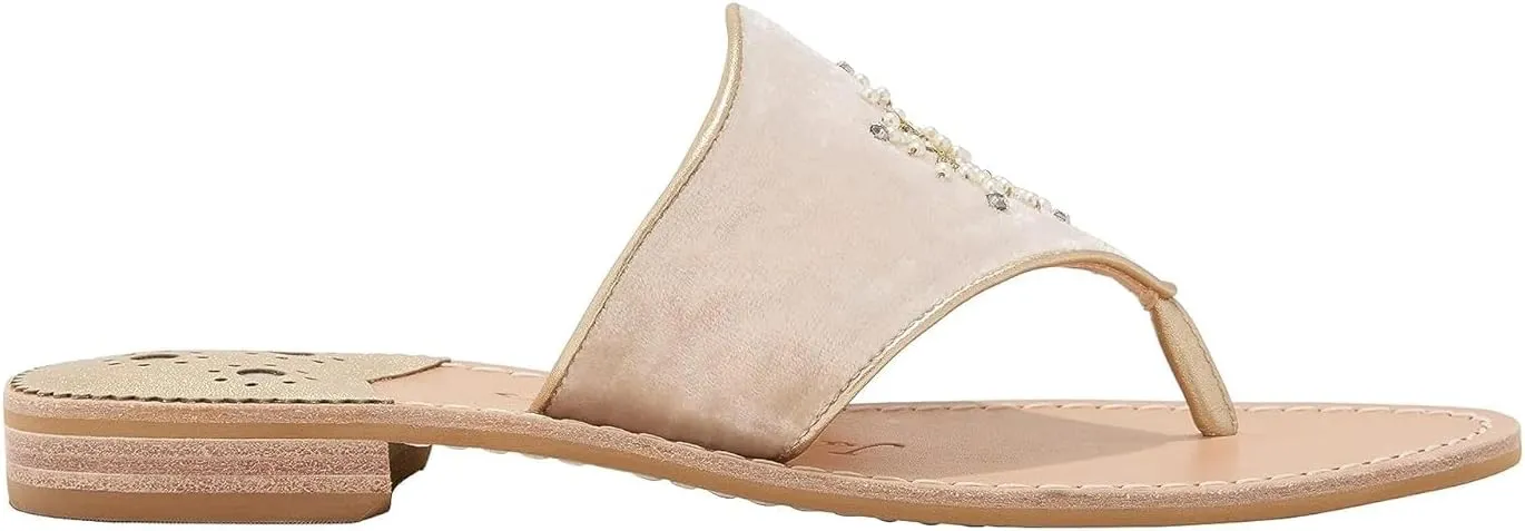 Jack Rogers Women's Jeweled Snowflake Sandal-Velvet Flat