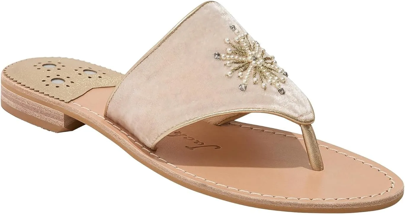 Jack Rogers Women's Jeweled Snowflake Sandal-Velvet Flat