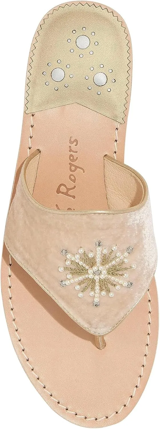 Jack Rogers Women's Jeweled Snowflake Sandal-Velvet Flat