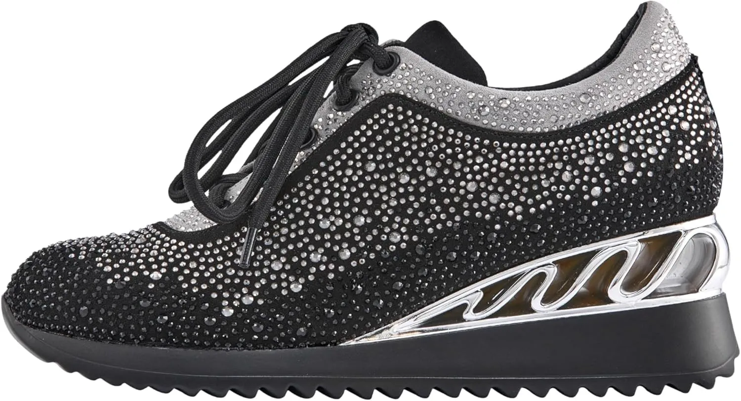Jackpot Glitz Fashion Athletic Sneaker On A Spring Look Wedge