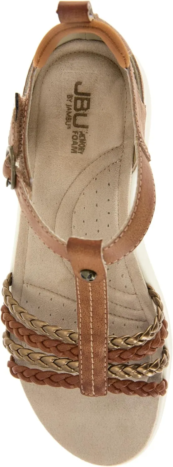 JBU Prague Women's Comfort Casual Adjustable Ankle Strap Flat Open Toe Classic Fashion Sandals