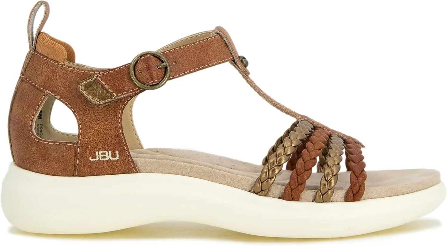 JBU Prague Women's Comfort Casual Adjustable Ankle Strap Flat Open Toe Classic Fashion Sandals