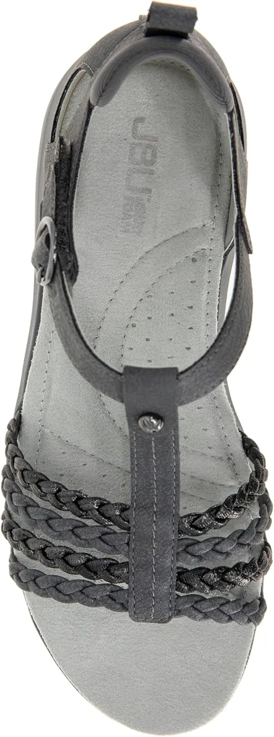 JBU Prague Women's Comfort Casual Adjustable Ankle Strap Flat Open Toe Classic Fashion Sandals