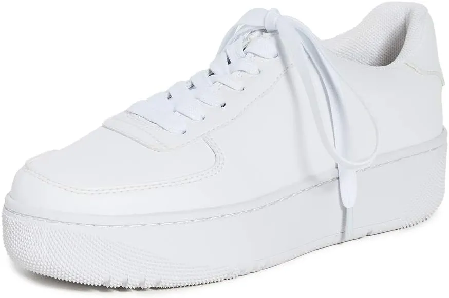 Jeffrey Campbell Women's Court Sneakers, White, 10 Medium US