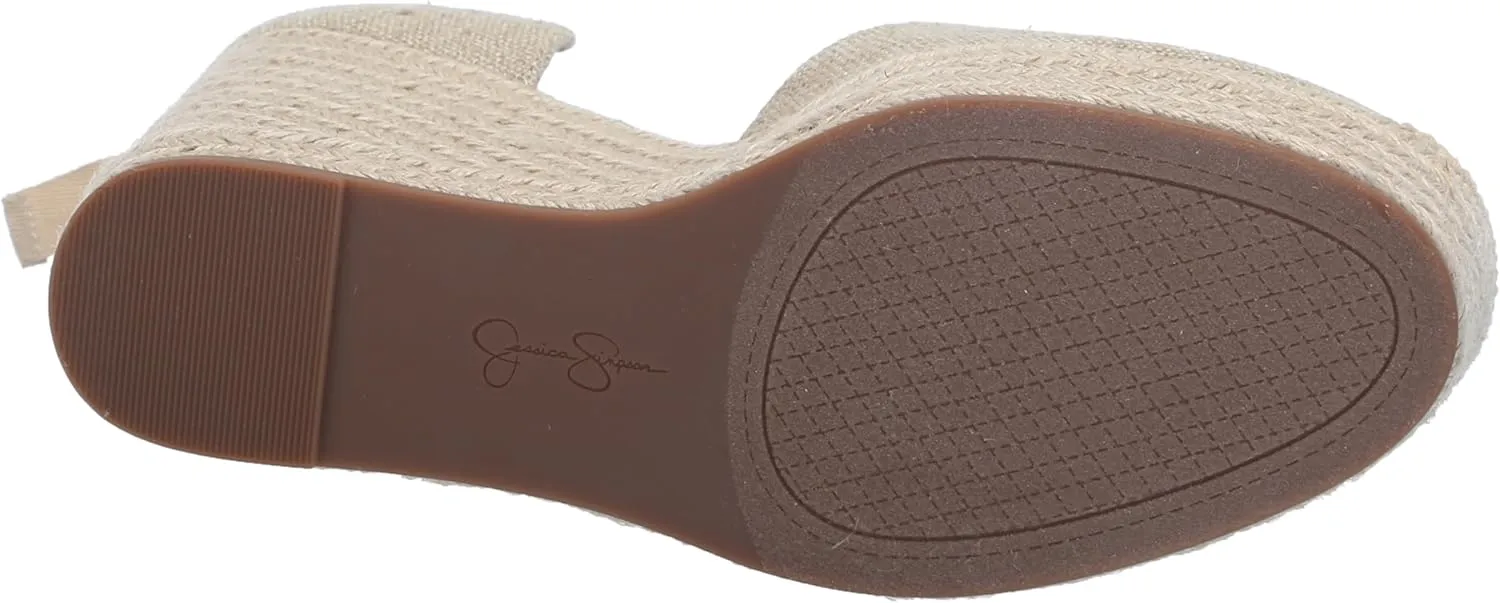 Jessica Simpson Womens WEYLA Cushioned Footbed Canvas Wedge Sandals