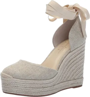 Jessica Simpson Womens WEYLA Cushioned Footbed Canvas Wedge Sandals