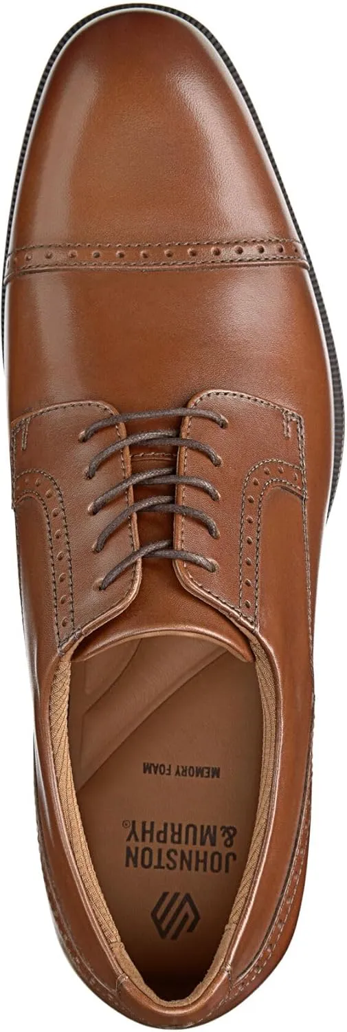 Johnston & Murphy Reeve Cap Toe Shoes, Men's Leather Shoes for Work & Casual Wear, Comfortable Shoes for Men