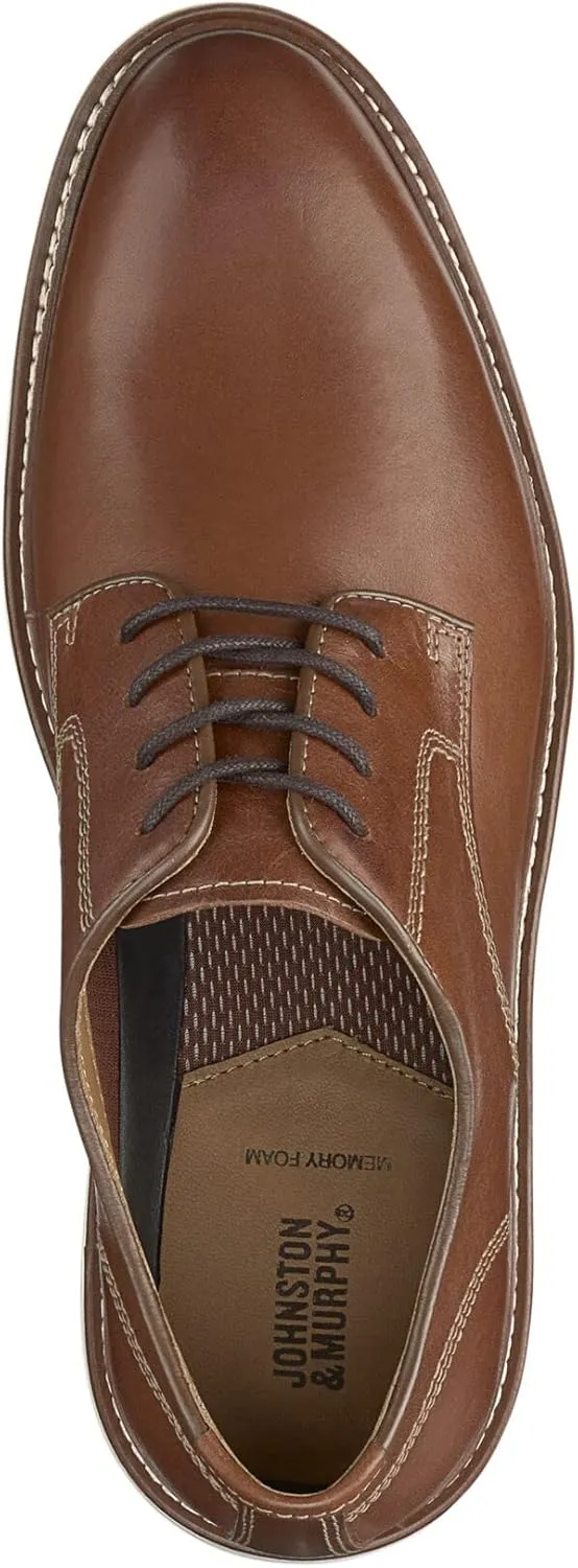 Johnston & Murphy Upton Plain Toe Men’s Shoe, Business Casual Men’s Dress Shoes, Comfortable Leather Shoes for Men