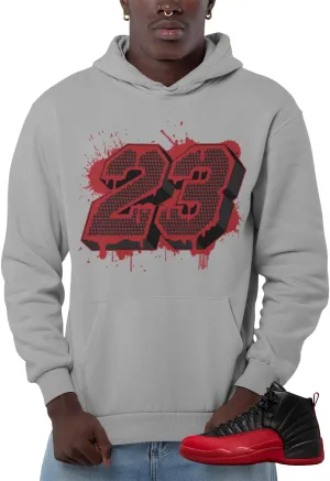 Jordan 12 Flu Game Black Varsity Red Shirt to Match Sneakers Men's Tee