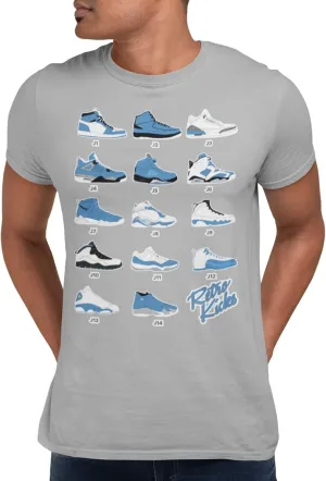 Jordan Retro Sneakers University Blue Image T Shirt to Match, Tee to Match Jordans 1 2 3 4 5 6 11 12 13