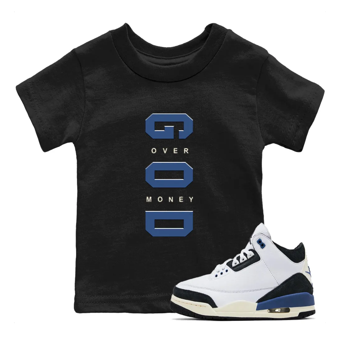 Jordan SNRT Money Maniere God Sneaker Kids x Tees 3 Ma Over - A Air Special edition Diffused Protected Blue
