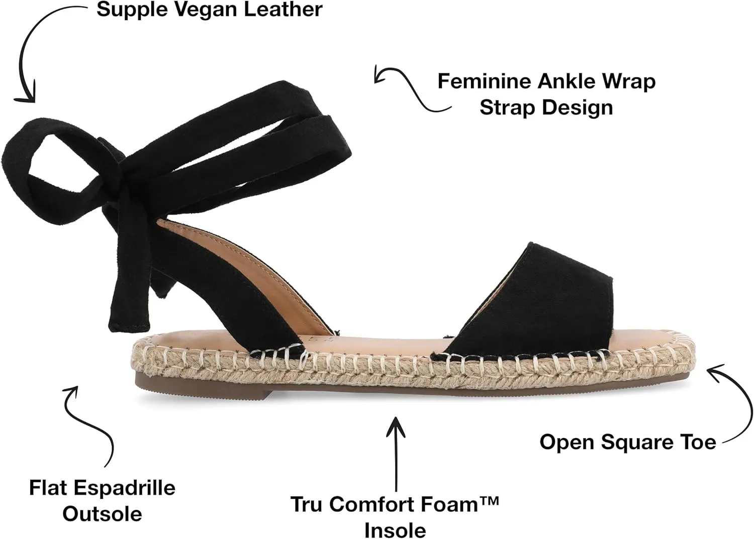 Journee Collection Women's Comfort Foam Emelie Sandal Espadrille Wedge