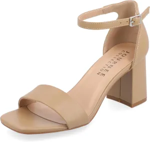 Journee Women's Valenncia SuperNatural Shades Tru Comfort Foam Open Square Toe Ankle Strap Sandals