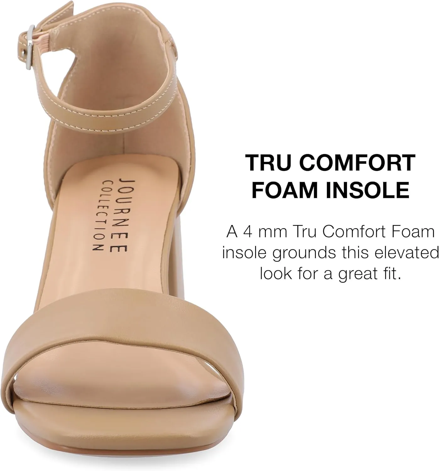 Journee Women's Valenncia SuperNatural Shades Tru Comfort Foam Open Square Toe Ankle Strap Sandals
