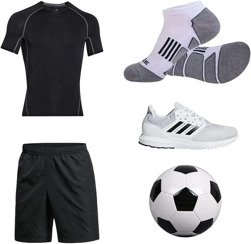 JOYNÉE Men's 6 Pack Athletic No Show Performance Cushioned Low Cut Running Socks