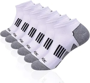 JOYNÉE Men's 6 Pack Athletic No Show Performance Cushioned Low Cut Running Socks