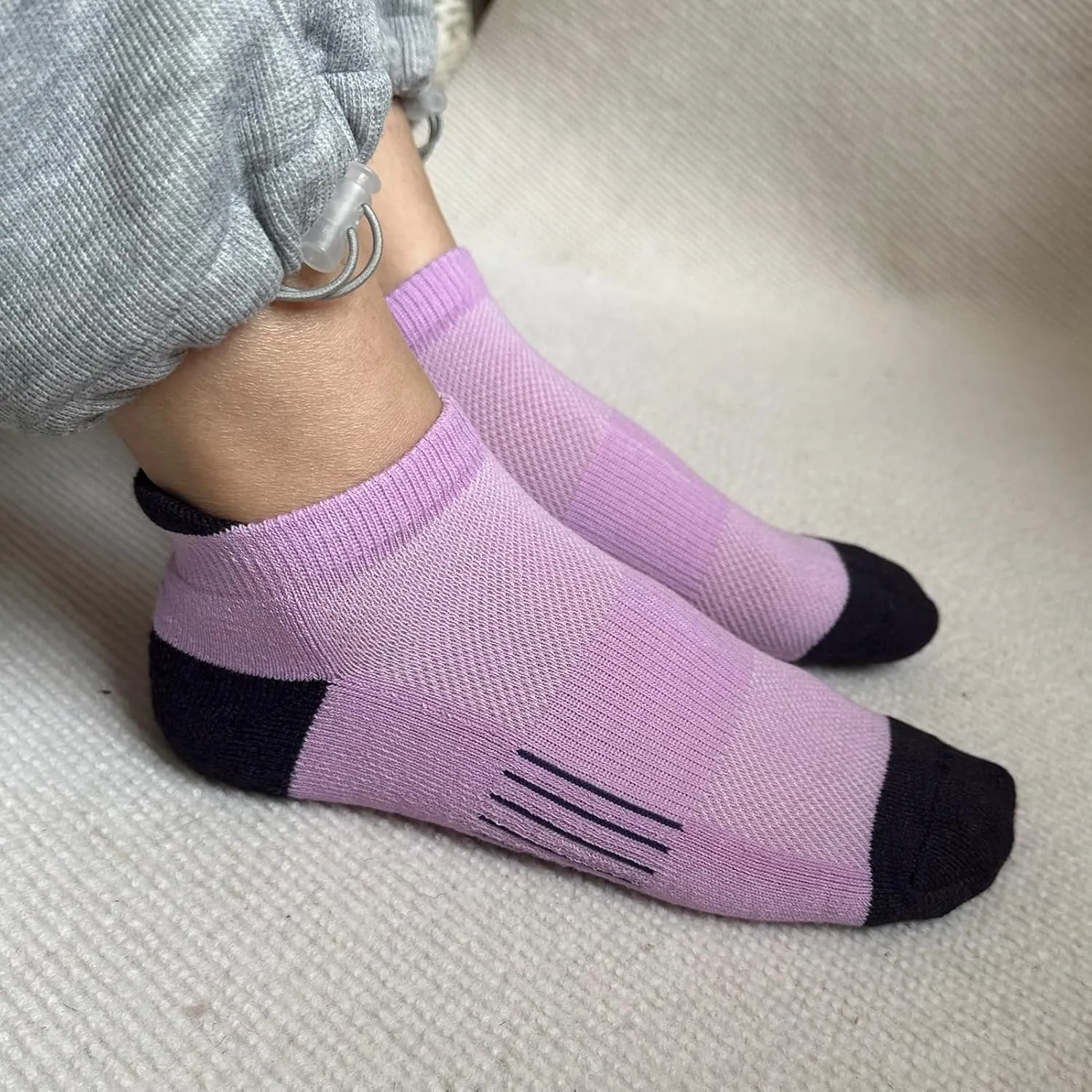 JOYNÉE Womens Ankle Athletic Low Cut Tab Socks Cushioned Running Sports 6 Pack