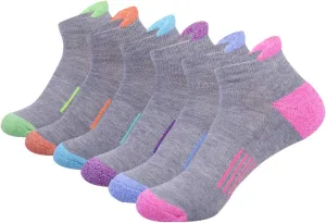 JOYNÉE Womens Ankle Athletic Low Cut Tab Socks Cushioned Running Sports 6 Pack