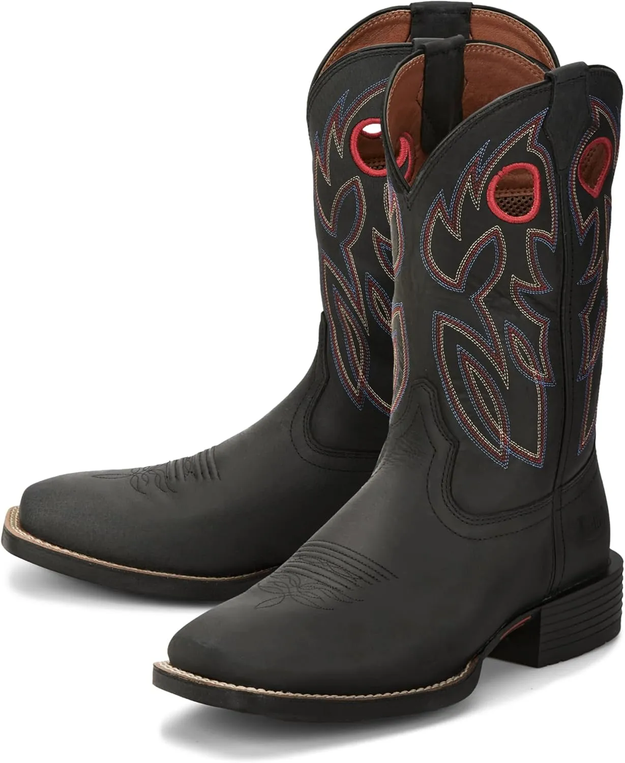 Justin Bowline 11" Cowboy Boots for Men - Square Toe Full-Grain Leather Western Boots for Men with Oil- and Slip-Resistant Rubber Outsole