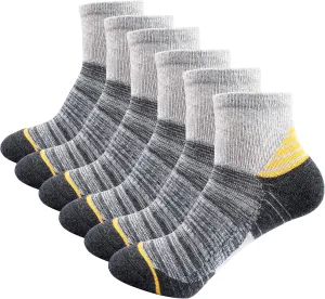 J.WMEET Women's Athletic Ankle Socks Quarter Cushioned Running Socks Hiking Performance Sport Cotton Socks 6 Pack