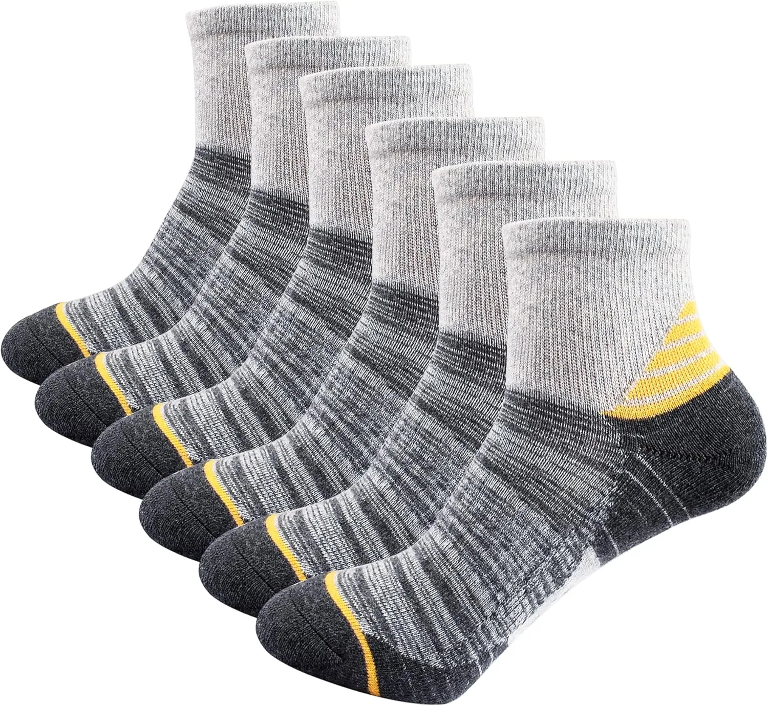 J.WMEET Women's Athletic Ankle Socks Quarter Cushioned Running Socks Hiking Performance Sport Cotton Socks 6 Pack