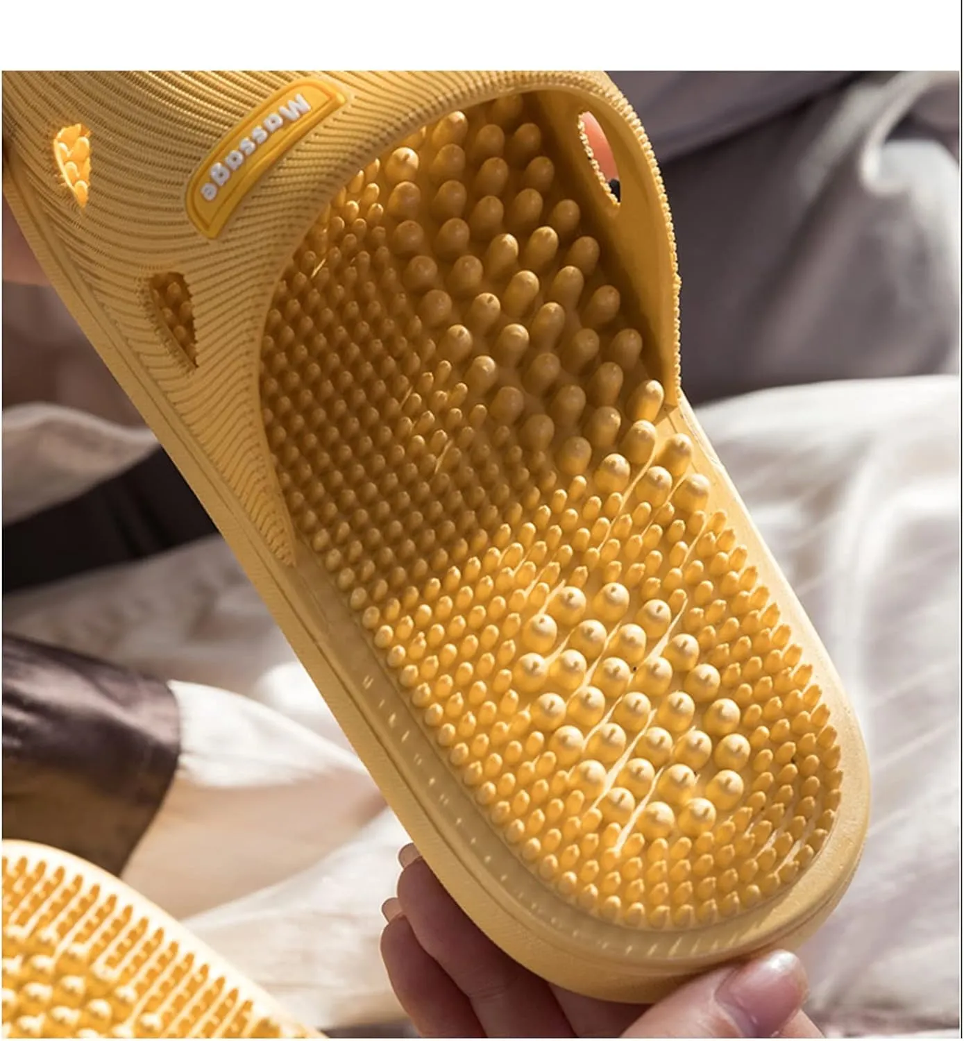 KAMWD Slippers for Men Indoor Outdoor Massage Slippers Arch Support Slippers Women Reflexology & Acupressure Massagers Sandal, Shower Bathroom House Open Toe Slippers
