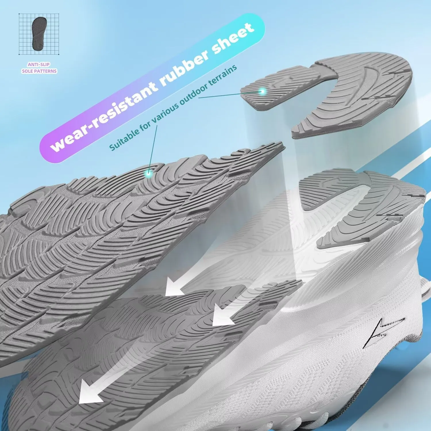 KDN Wide Toe Box Shoes for Men Cushioned Road Running Shoes Non Slip Mens Walking Sneakers