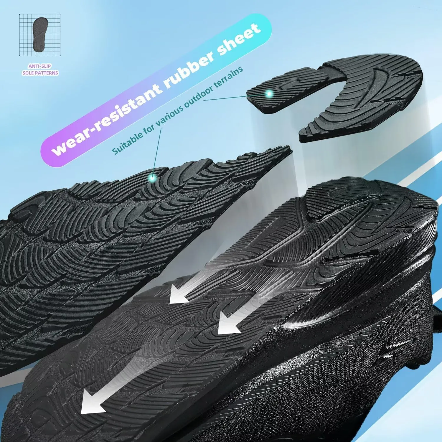 KDN Wide Toe Box Shoes for Men Cushioned Road Running Shoes Non Slip Mens Walking Sneakers