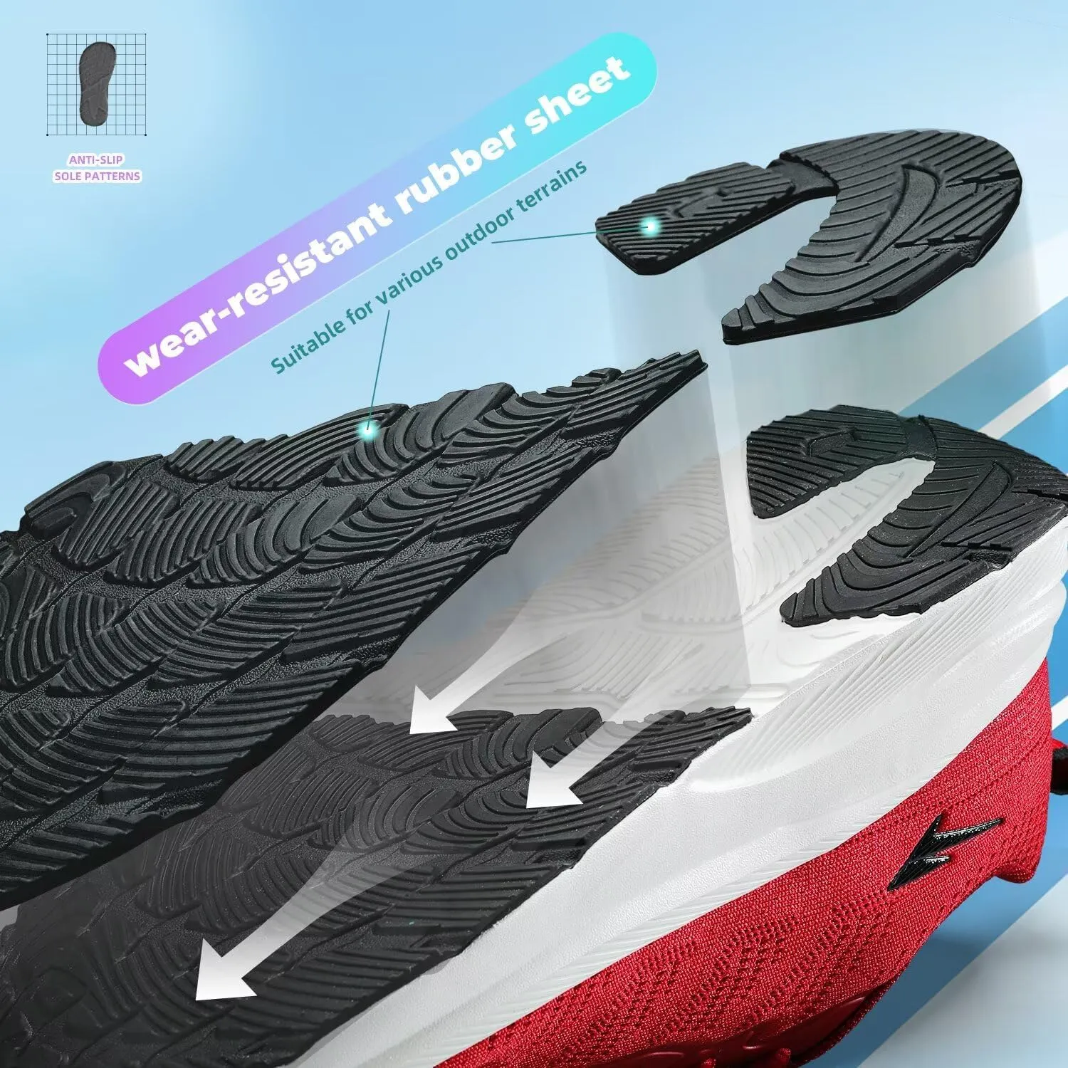 KDN Wide Toe Box Shoes for Men Cushioned Road Running Shoes Non Slip Mens Walking Sneakers