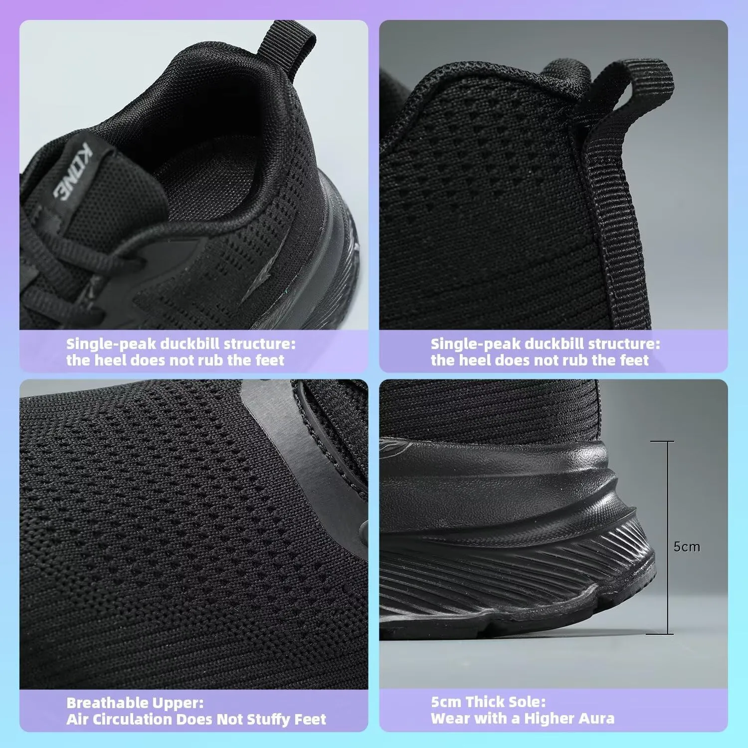 KDN Wide Toe Box Shoes for Men Cushioned Road Running Shoes Non Slip Mens Walking Sneakers
