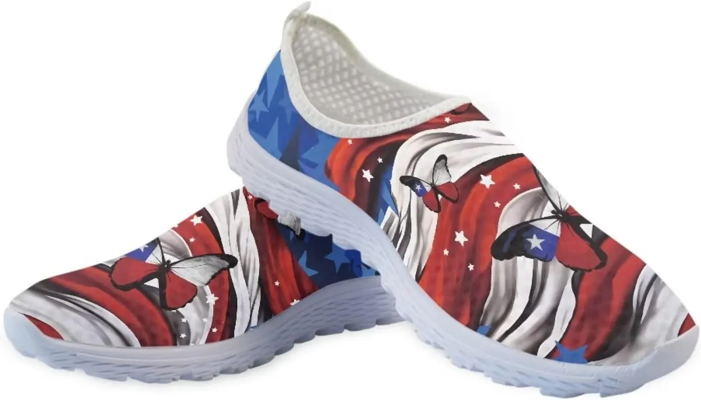 KEIAHUAN Trail Running Shoes Women Lightweight Fashion Casual Mesh Sneakers Flats