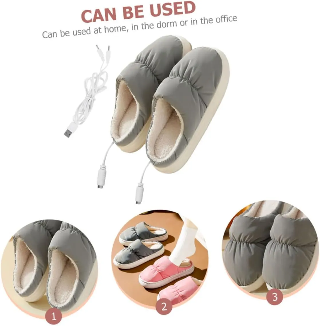 KESYOO 1 Pair Foot Warming Shoes Electric Feet Warmer Slippers Warmer Electric Slipper Socks Winter