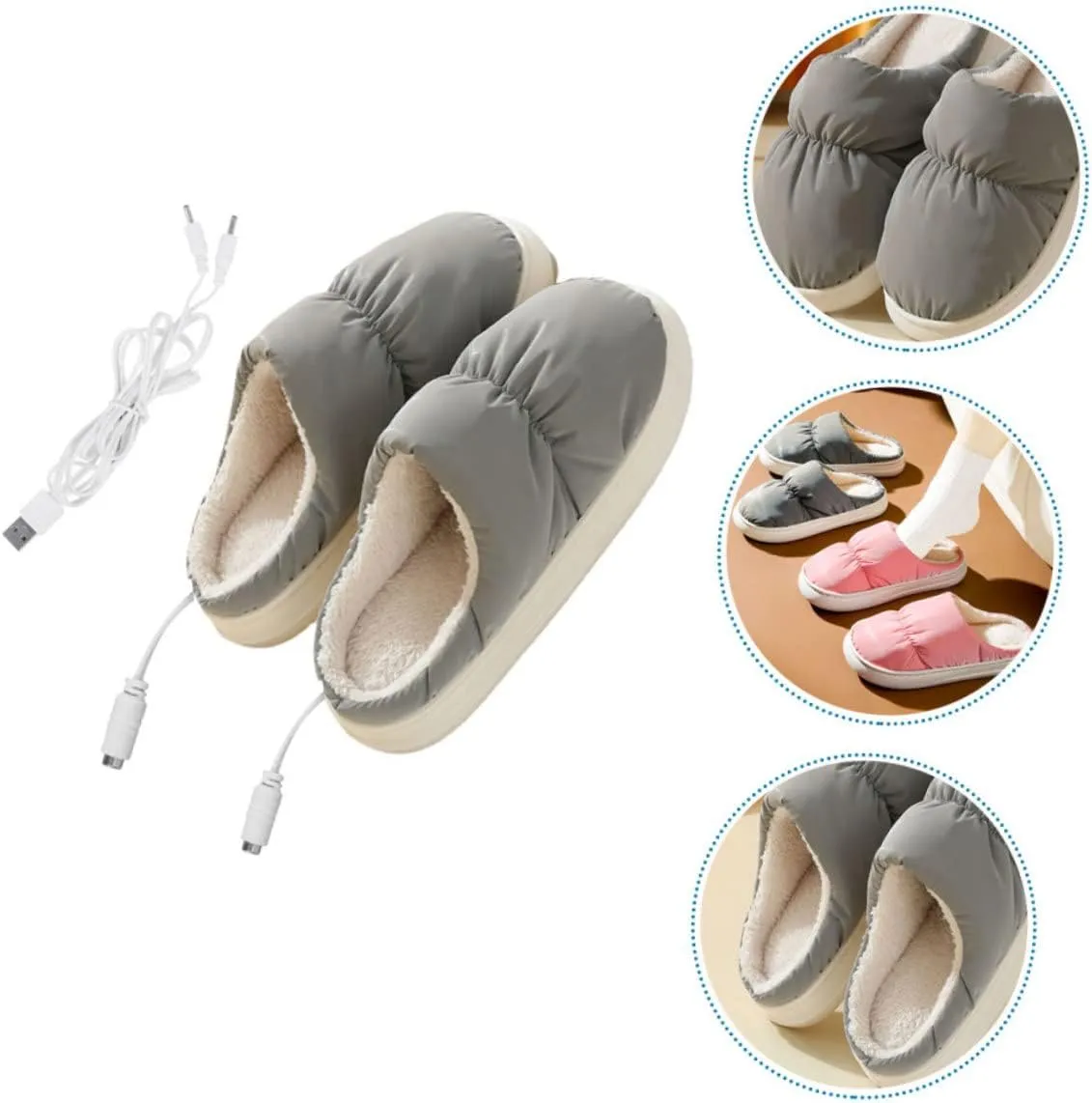 KESYOO 1 Pair Foot Warming Shoes Electric Feet Warmer Slippers Warmer Electric Slipper Socks Winter