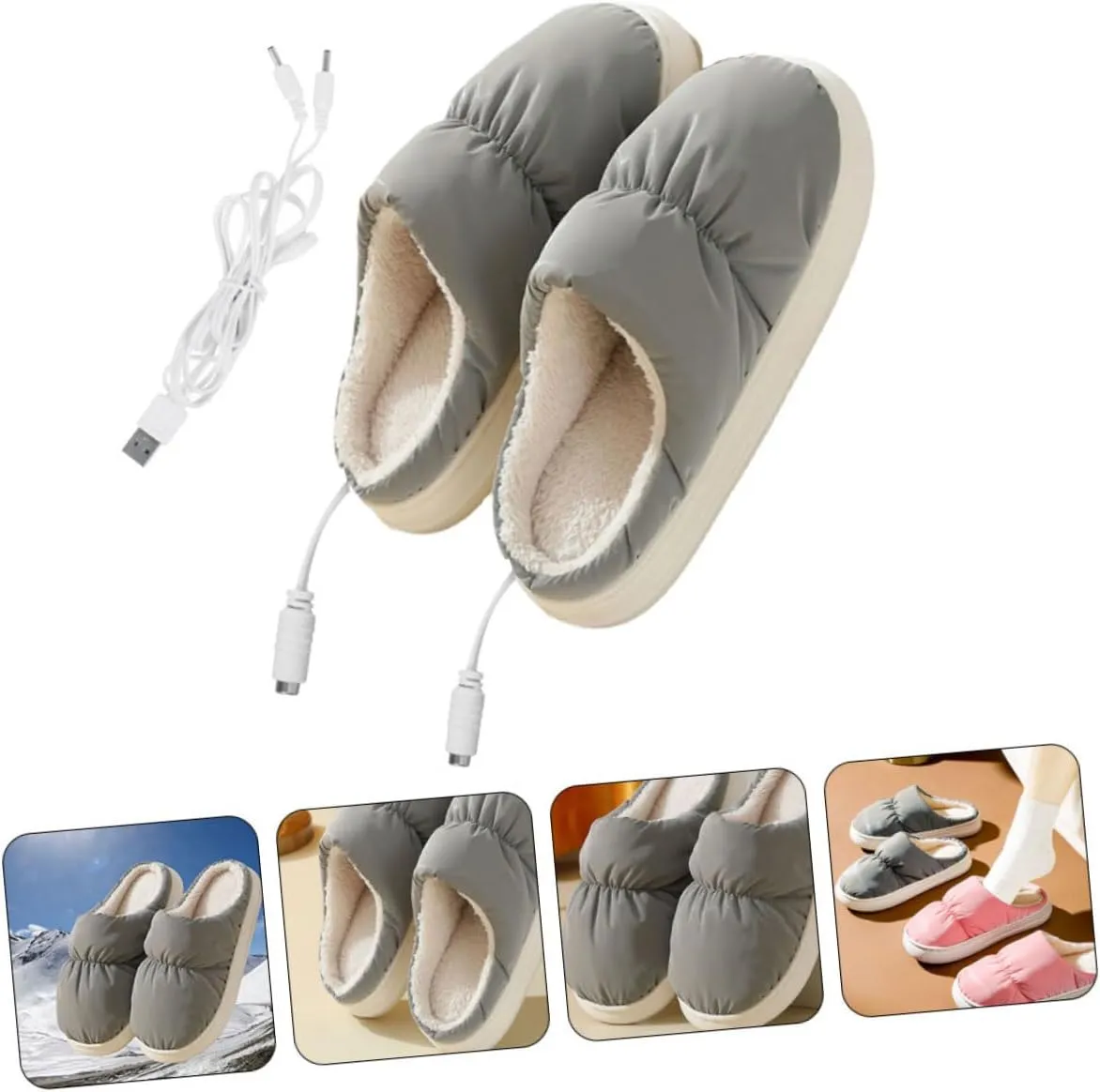 KESYOO 1 Pair Foot Warming Shoes Electric Feet Warmer Slippers Warmer Electric Slipper Socks Winter