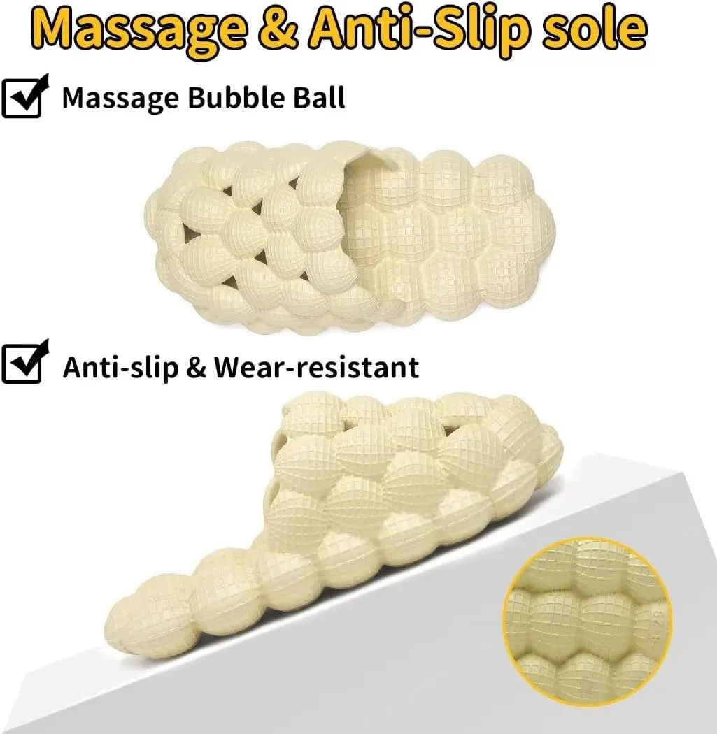 Kids Bubble Slides Golf Ball Shoes, Boys Girls Funny Lychee Massage Bubble Slippers, Non-Slip Thick Sole House Slippers Shower Sandals