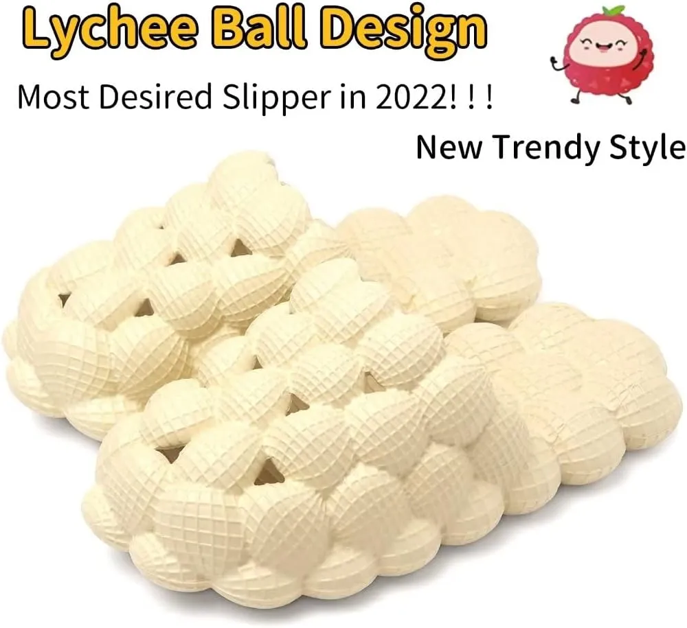 Kids Bubble Slides Golf Ball Shoes, Boys Girls Funny Lychee Massage Bubble Slippers, Non-Slip Thick Sole House Slippers Shower Sandals