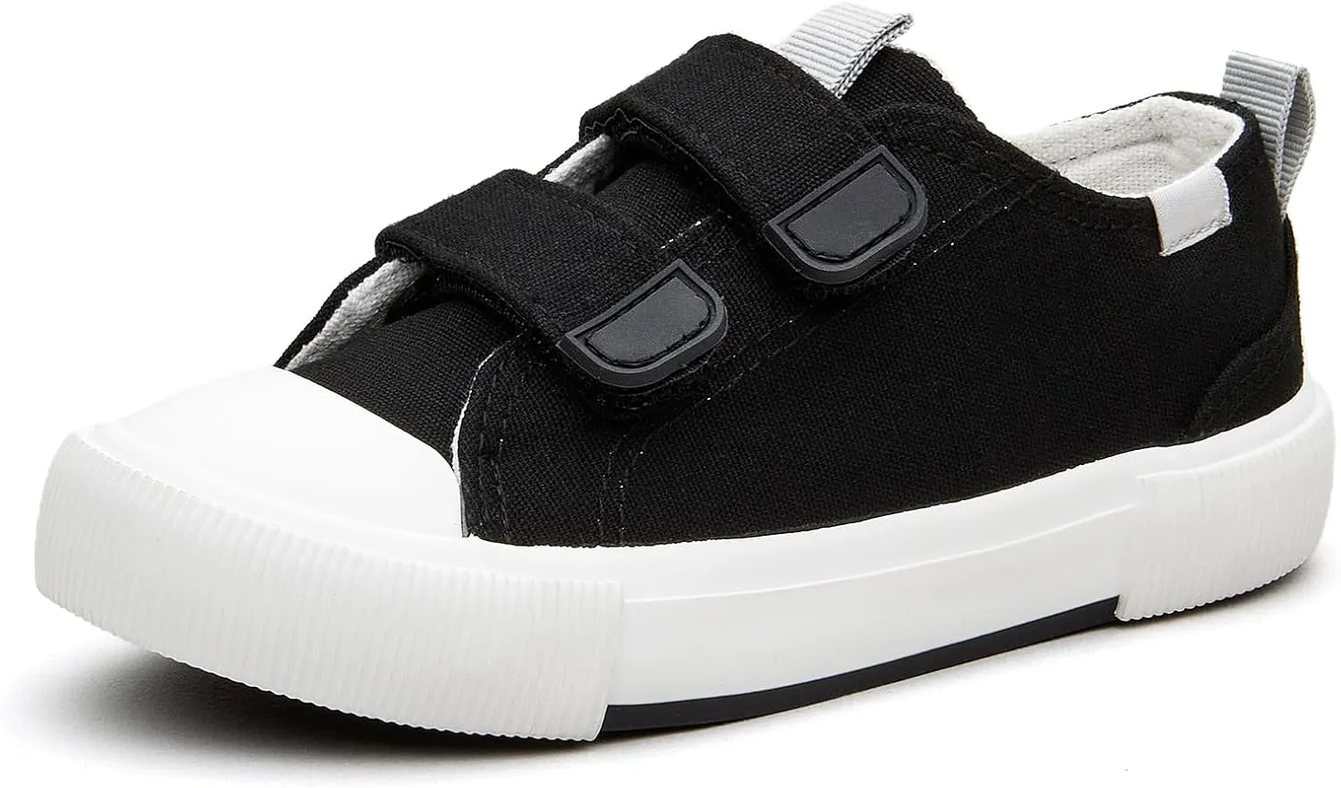 Kids Low Top Canvas Sneaker with Adjustable Hook and Loop Straps