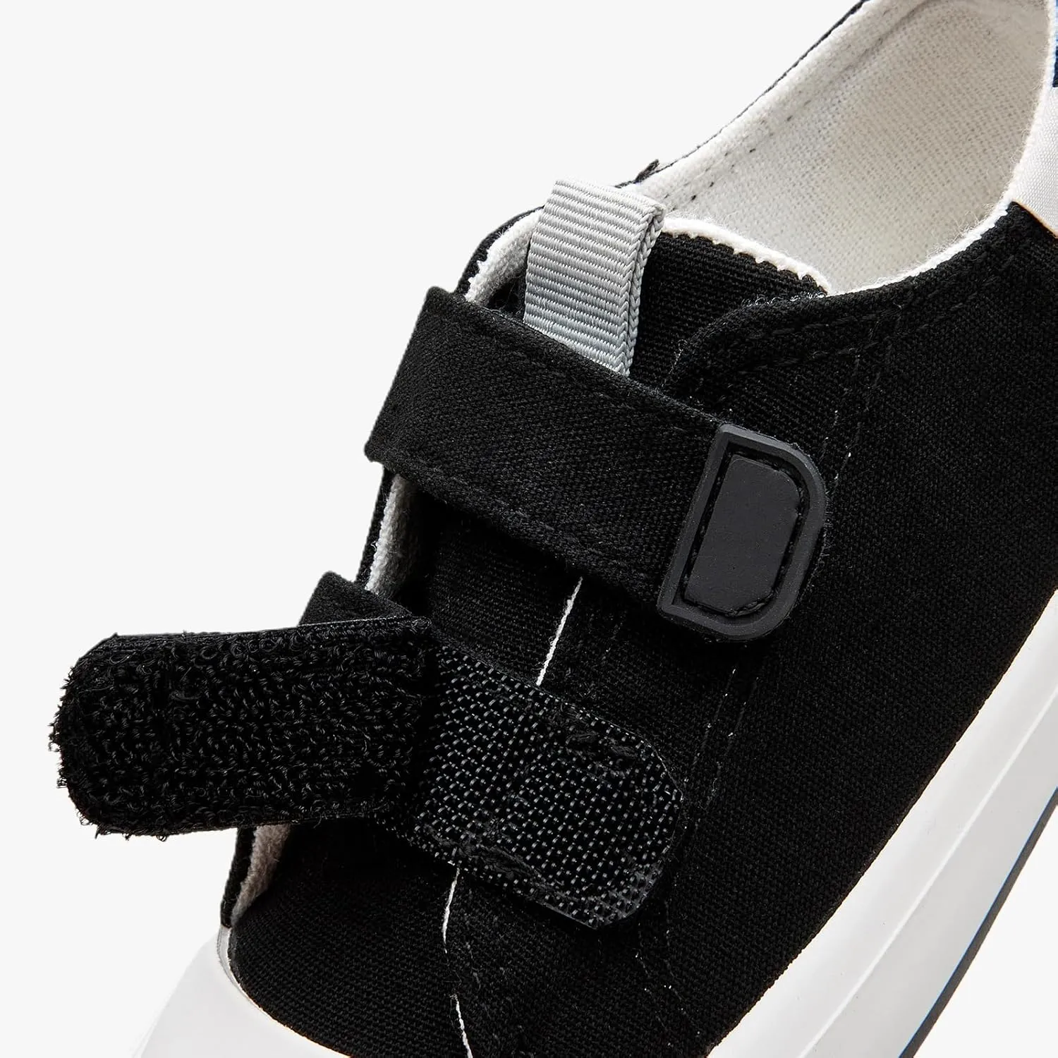 Kids Low Top Canvas Sneaker with Adjustable Hook and Loop Straps