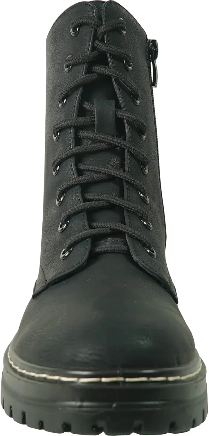 KOZI Canada Women Ankle Dressy Casual Riding Chelsea Boot LEILA Fall Boot Side Zipper Black