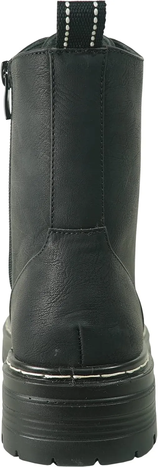 KOZI Canada Women Ankle Dressy Casual Riding Chelsea Boot LEILA Fall Boot Side Zipper Black