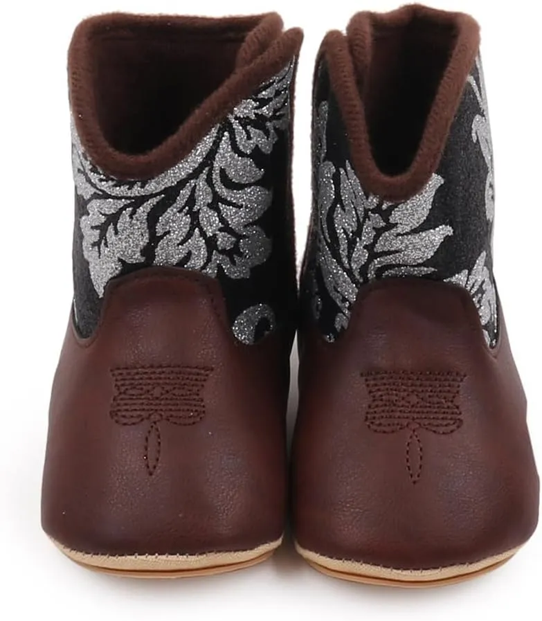 Kuner Baby Cowboy Boots Western Boots Toddler Cowboy Bootie Soft Sole Non-Slip Crib Shoes for Infant Boys Girls0-18 Months