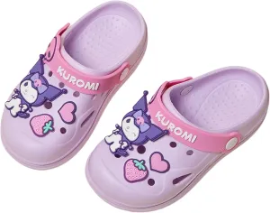 Kuromi Strawberry Heart Clogs Slip on Water Shoes Casual Summer for Girls Kids Children