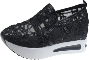 Ladies Fashion Breathable Knitted Mesh Pointed Flat Bottomed Casual Single Shoes Sandals with Heel Women