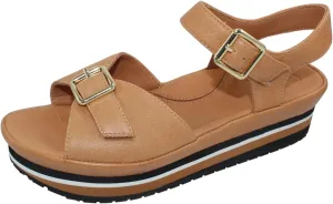 L'Amour des Pieds Women's Vardant in Lioness Lamba Leather - size 10 M