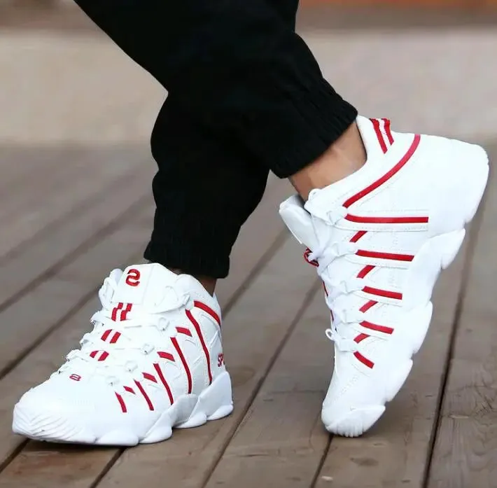 Large Size PU Leather Men's Running Shoes Men's White Sports Shoes Women Sport Shoes for Men Sneakers Red Basket Walk GME-0105