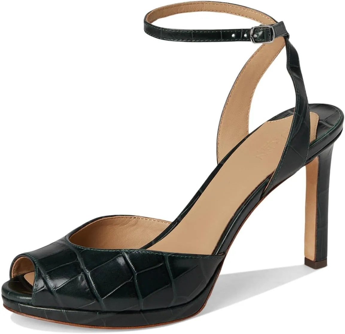Lauren Ralph Lauren Women's Kyla Crocodile-Embossed Leather Sandal