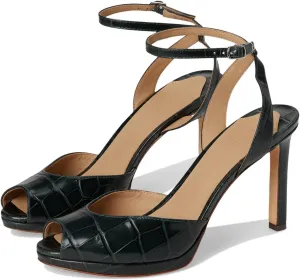 Lauren Ralph Lauren Women's Kyla Crocodile-Embossed Leather Sandal