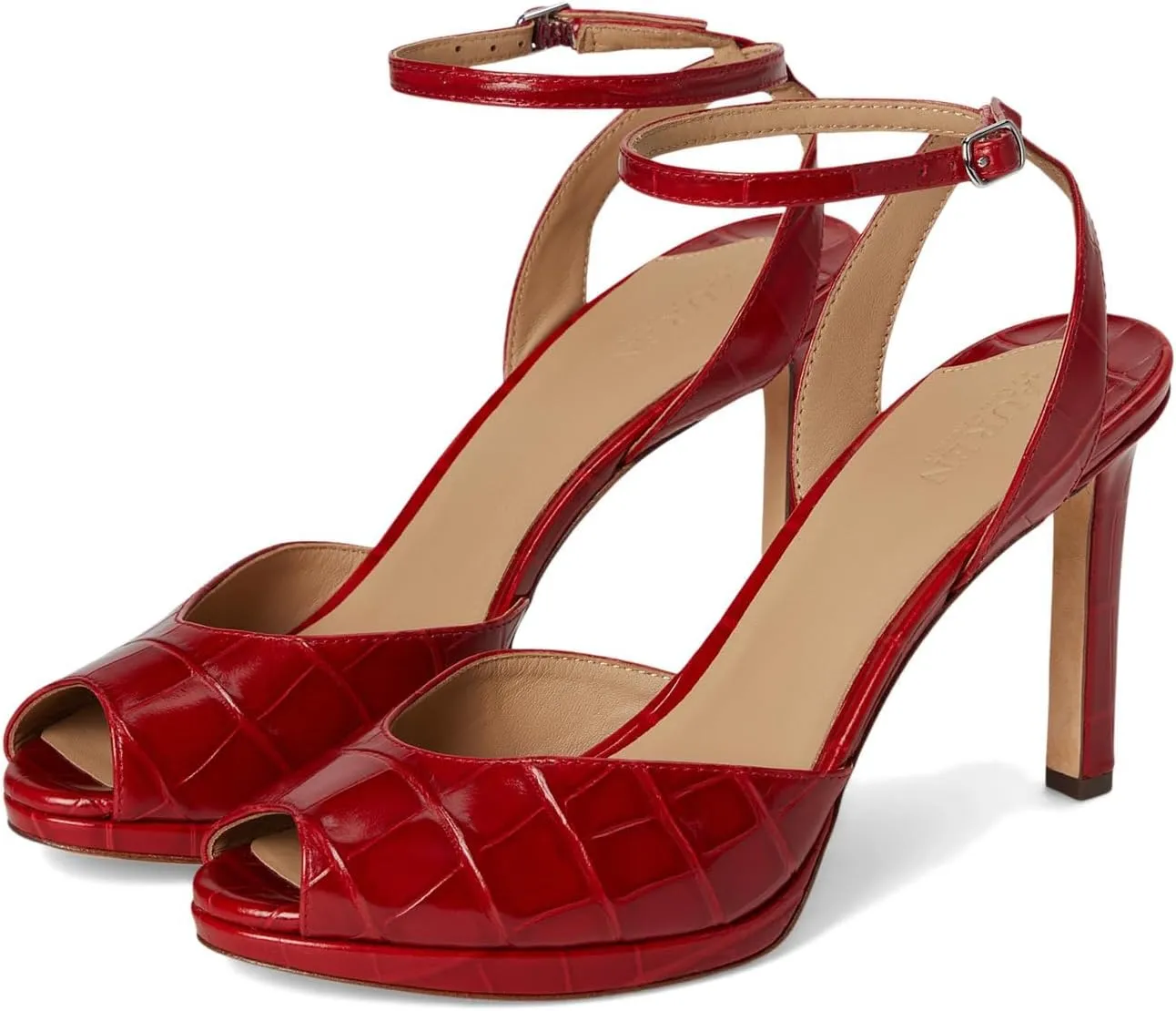 Lauren Ralph Lauren Women's Kyla Crocodile-Embossed Leather Sandal