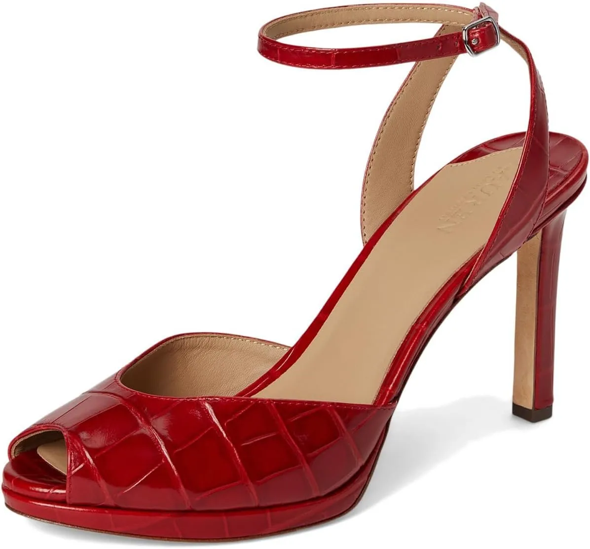 Lauren Ralph Lauren Women's Kyla Crocodile-Embossed Leather Sandal