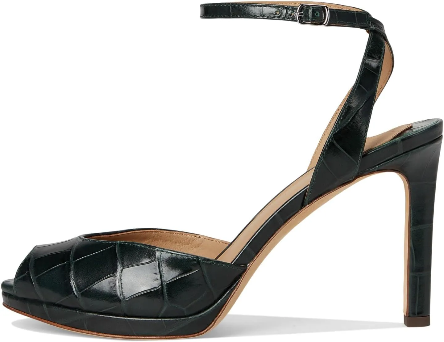 Lauren Ralph Lauren Women's Kyla Crocodile-Embossed Leather Sandal